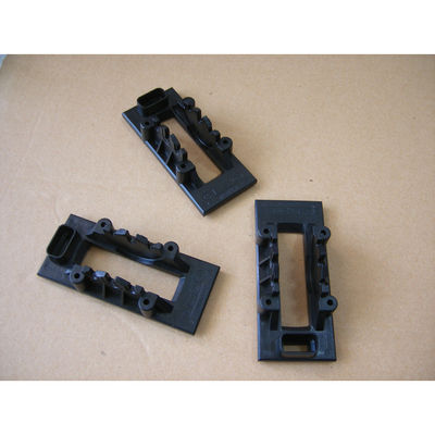 Custom Black Textured Injection Molded Chassis with Goloy HRA222F Material and Multi Cavity Tooling